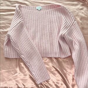 LA Hearts Pink Ribbed Sweater